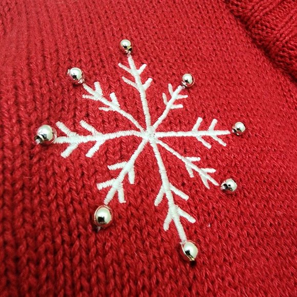 Vintage Classic Elements Christmas snowman zip front cardigan sweater woman's L - Picture 5 of 8